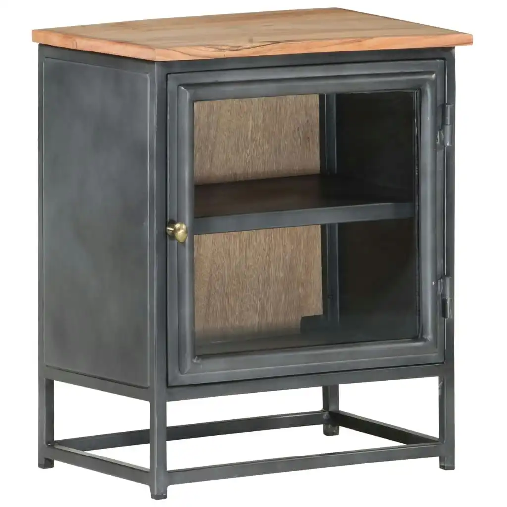 Bedside Cabinet Grey 40x30x50 cm Solid Acacia Wood 323501