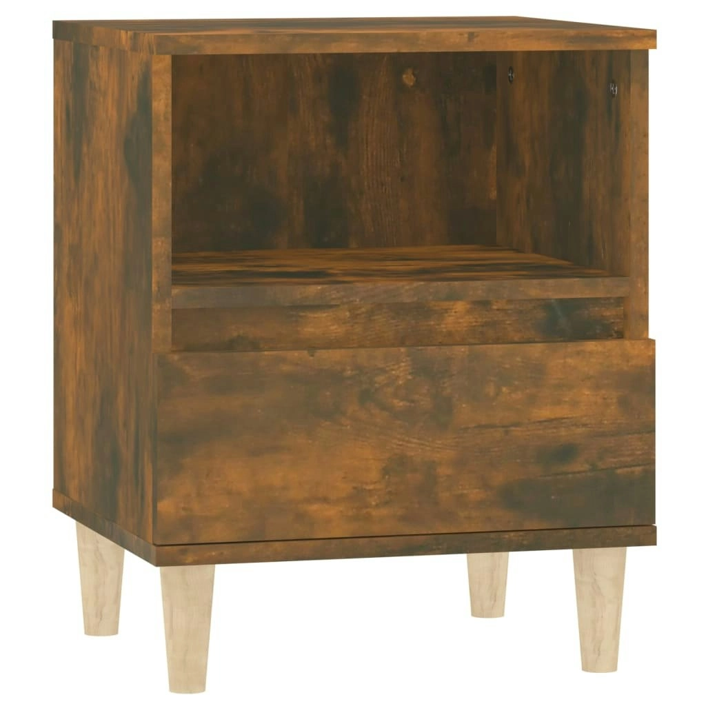 Bedside Cabinet Smoked Oak 40x35x50 cm 821804