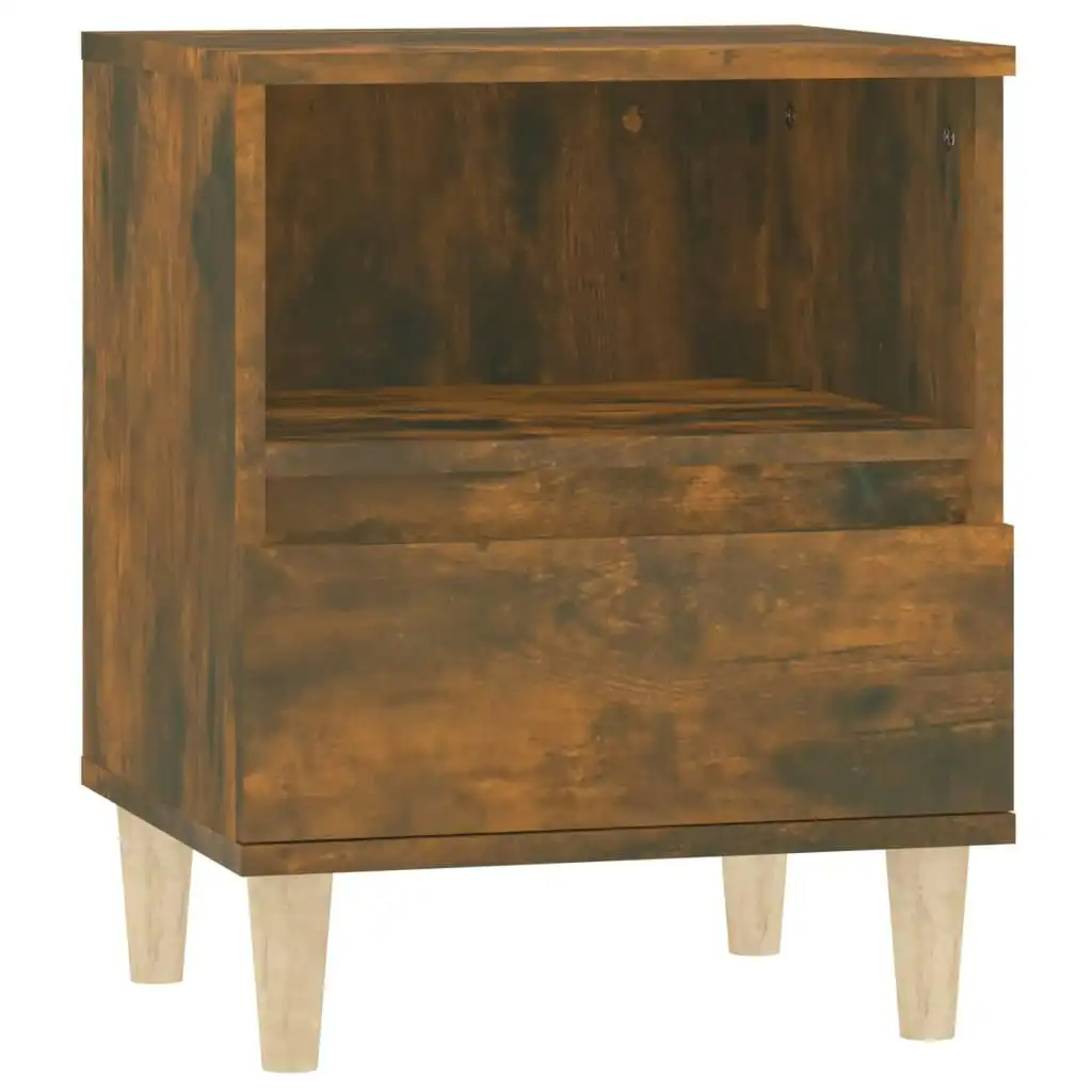 Bedside Cabinet Smoked Oak 40x35x50 cm 821804