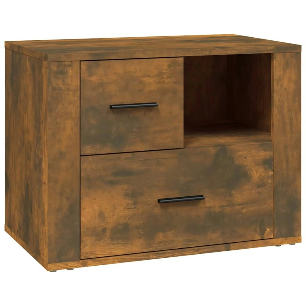 Bedside Cabinet Smoked Oak 60x36x45 cm Engineered Wood 816741