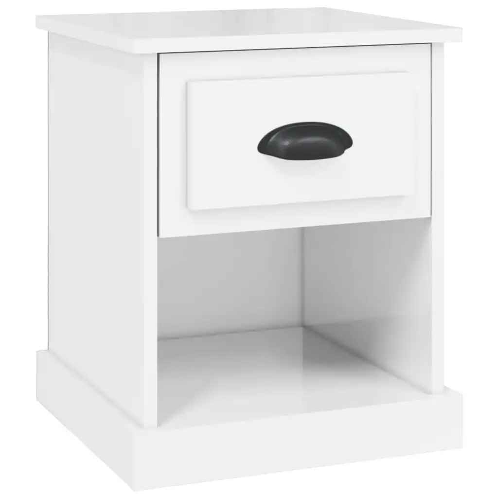 Bedside Cabinet High Gloss White 39x39x47.5 cm Engineered Wood 816132