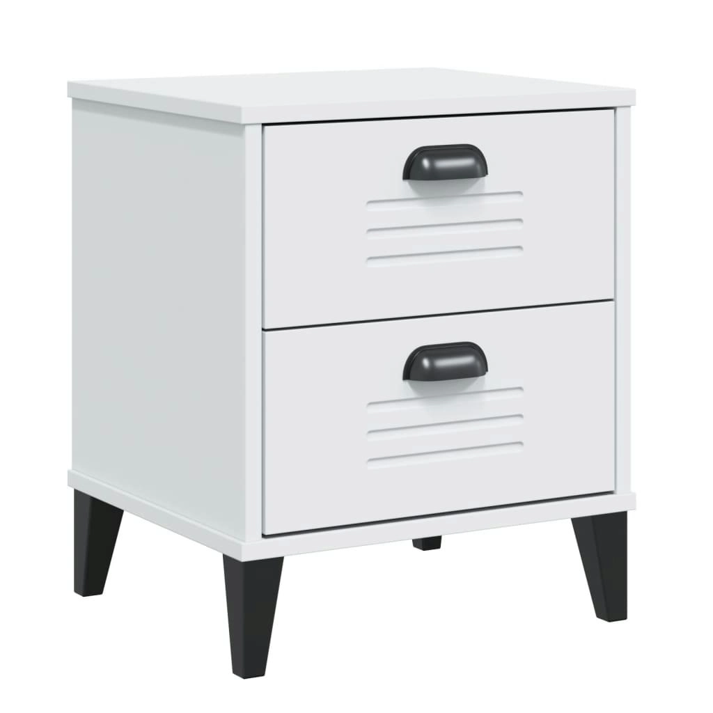 Bedside Cabinet VIKEN White Solid Wood Pine 374908