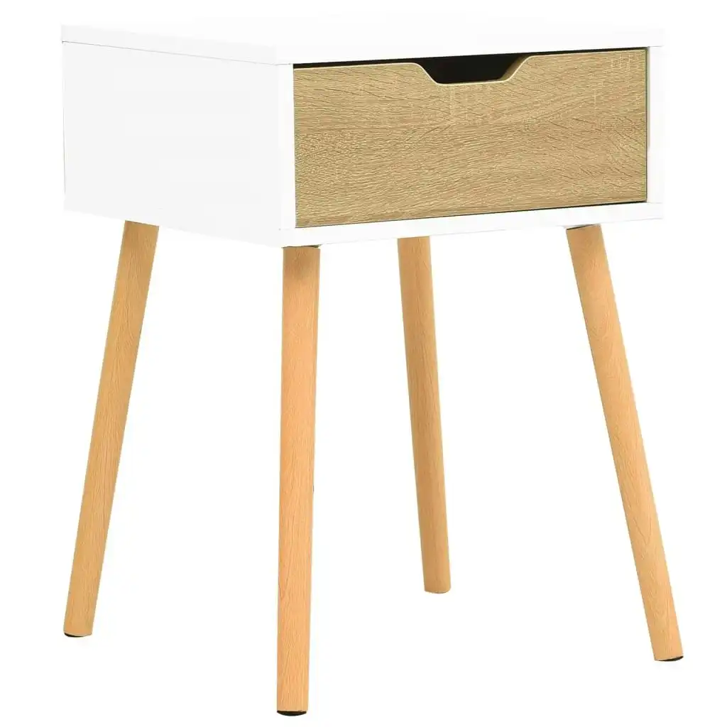 Bedside Cabinet White & Sonoma Oak 40x40x56 cm Engineered Wood 326805