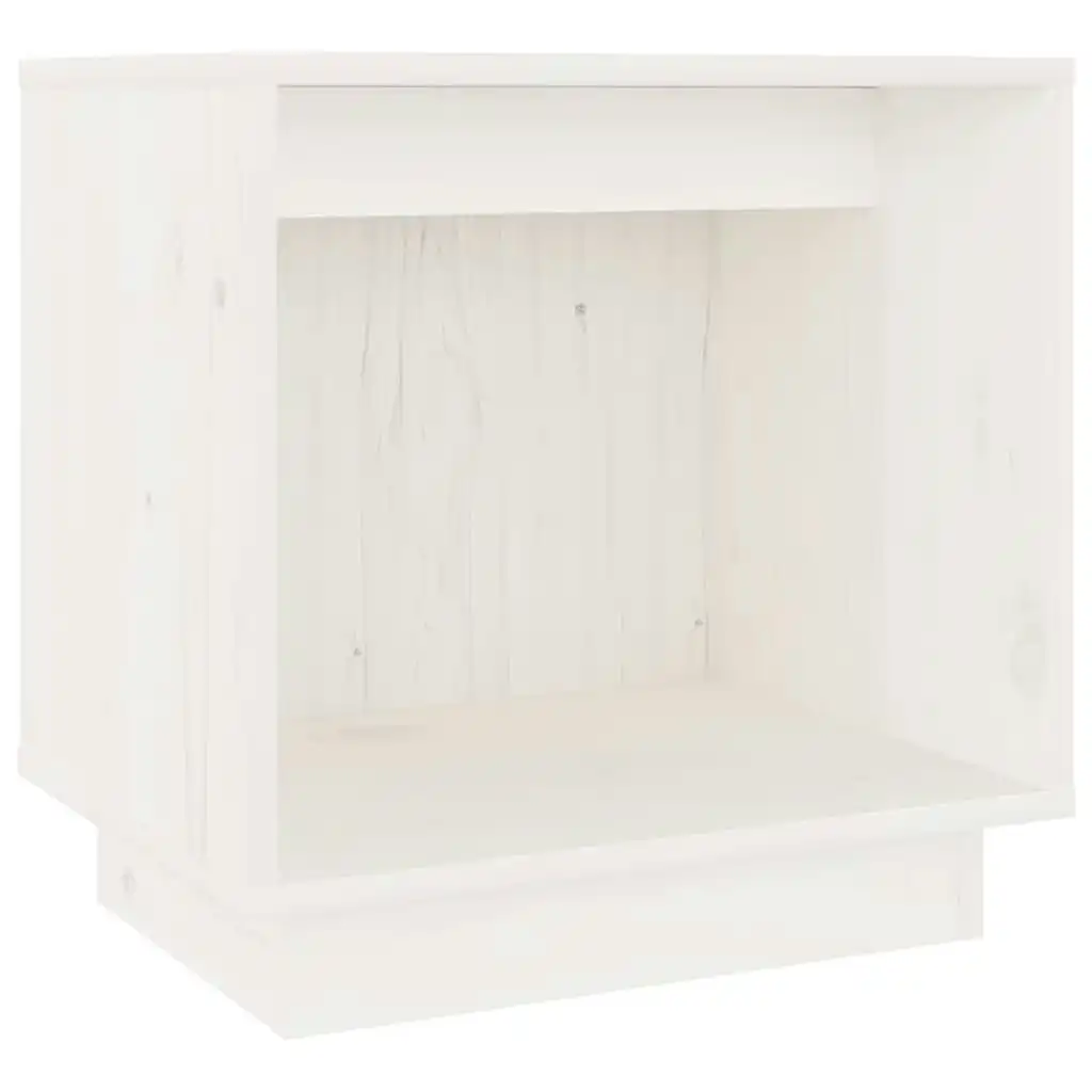 Bedside Cabinet White 40x30x40 cm Solid Wood Pine 813337