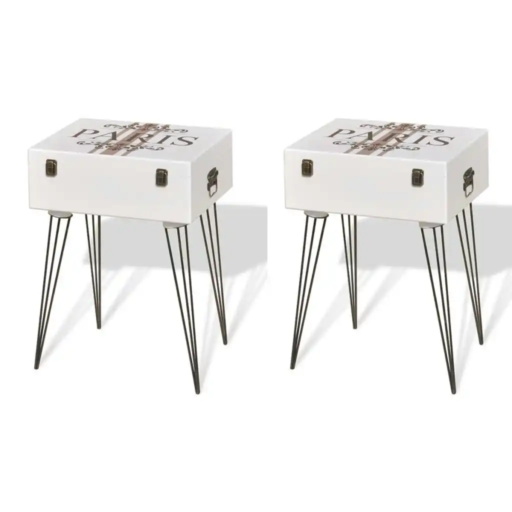 Bedside Cabinets 2 pcs 40x30x57 cm White 276049