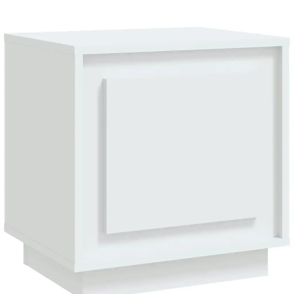 Bedside Cabinet White 44x35x45 cm Engineered Wood 819836