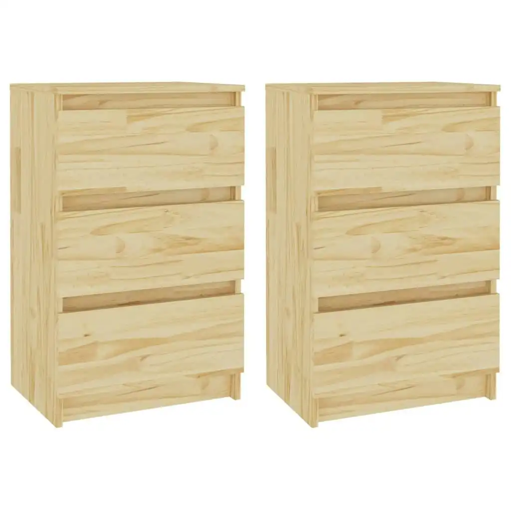 Bedside Cabinets 2 pcs 40x29.5x64 cm Solid Pine Wood 808084