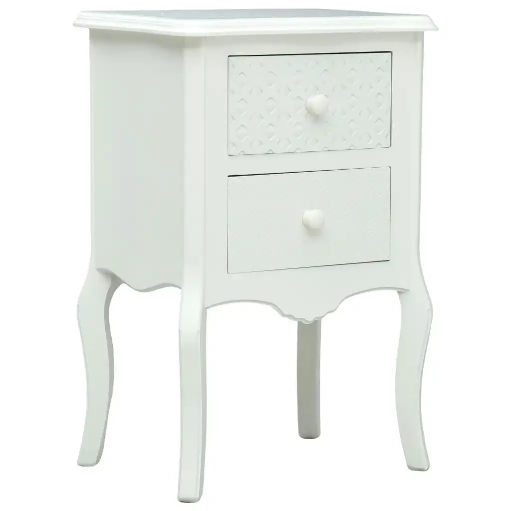 Bedside Cabinet White 43x32x65 cm MDF 285774