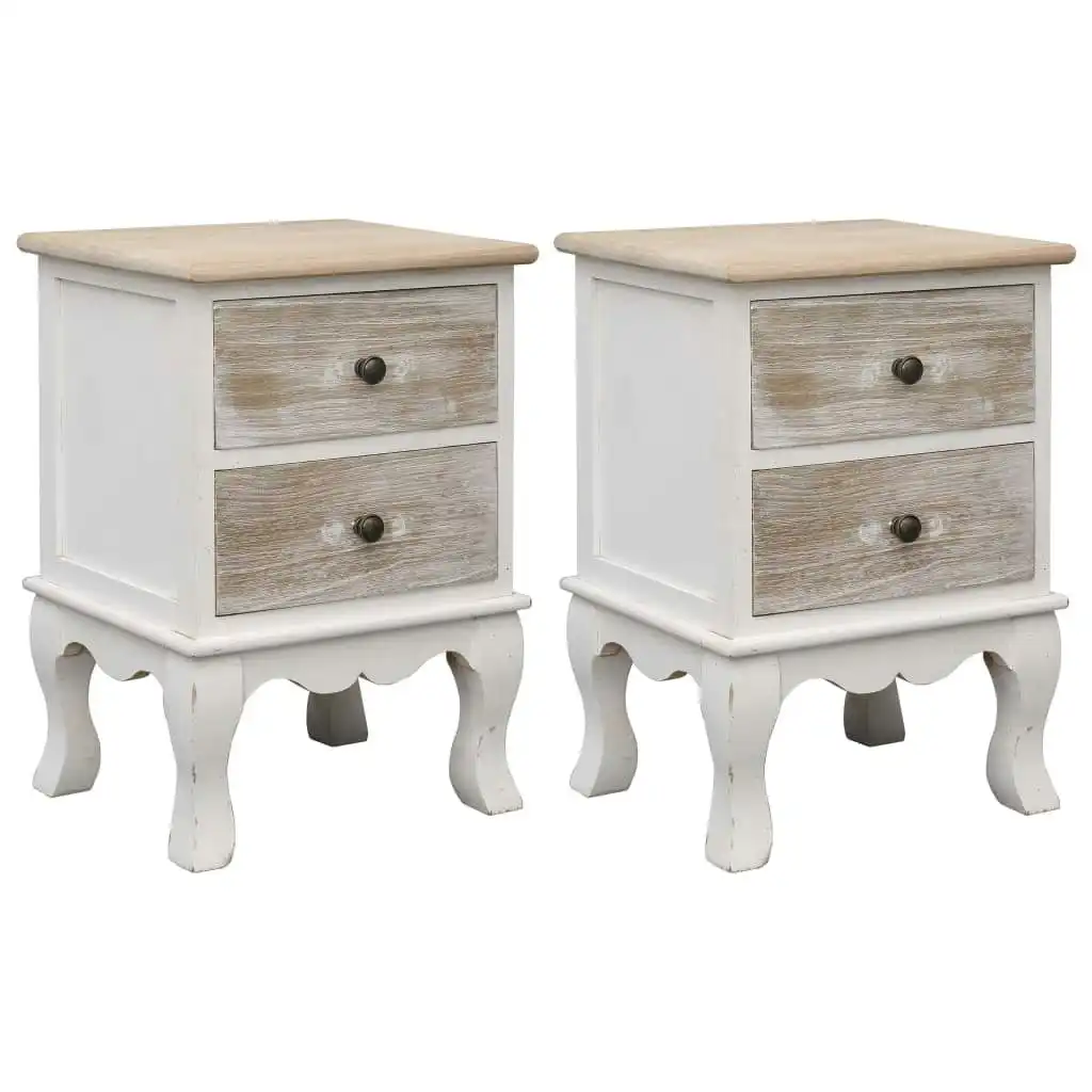 Bedside Cabinets 2 pcs 35x30x50 cm Paulownia Wood 284065