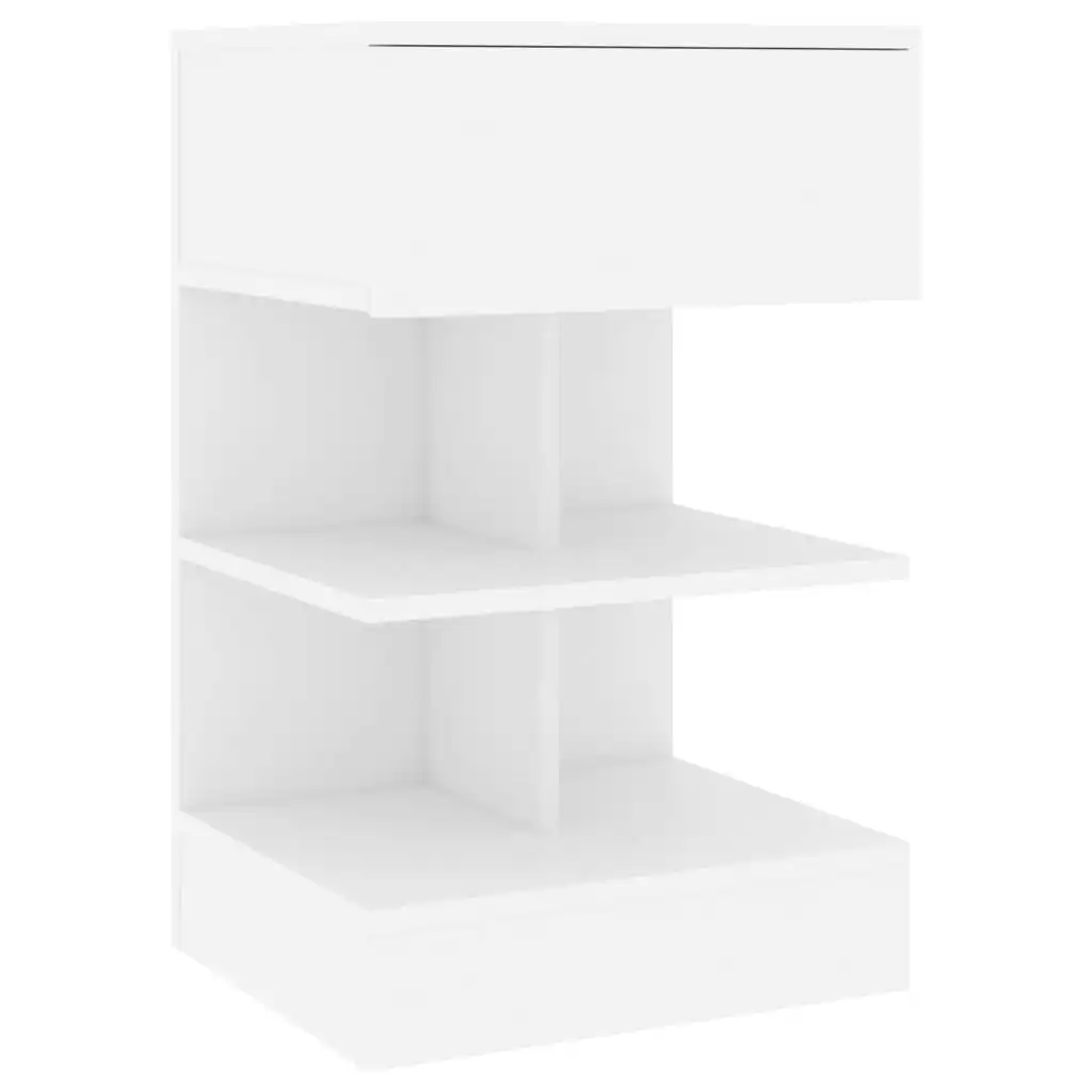 Bedside Cabinet White 40x35x65 cm Engineered Wood 808648