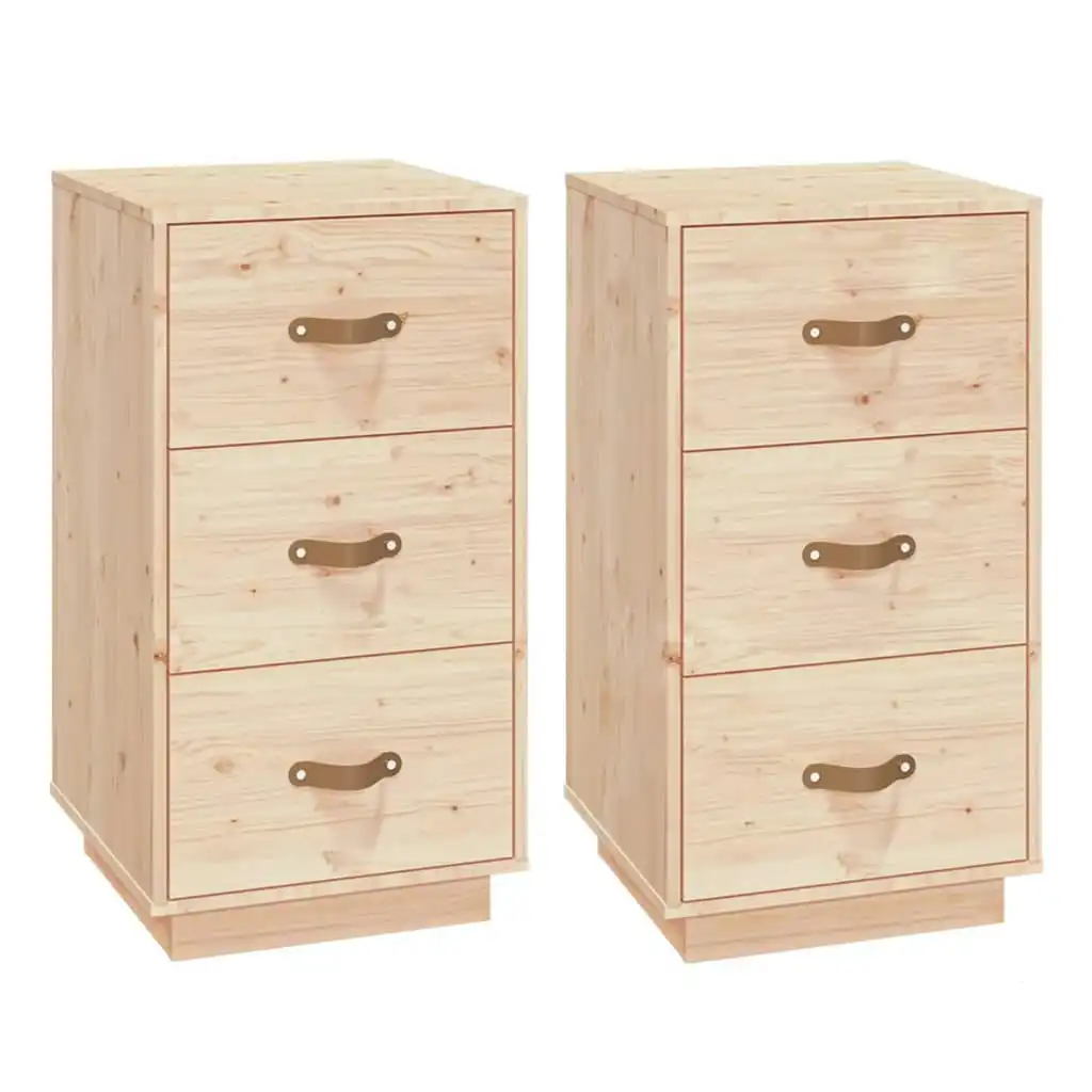 Bedside Cabinets 2 pcs 40x40x75 cm Solid Wood Pine 818336