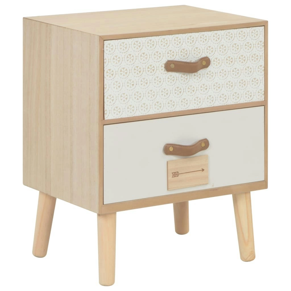 Bedside Cabinet with 2 Drawers 40x30x49.5 cm Solid Pinewood 247389