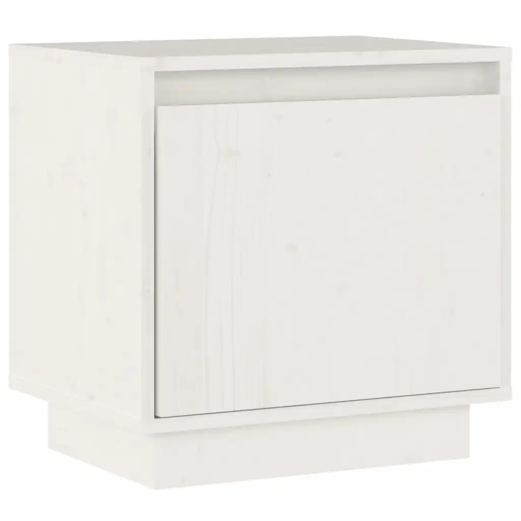 Bedside Cabinet White 40x30x40 cm Solid Wood Pine 813307