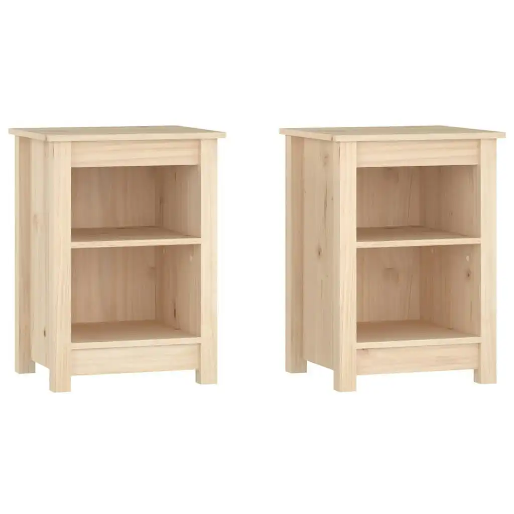 Bedside Cabinets 2 pcs 40x35x55 cm Solid Wood Pine 820957