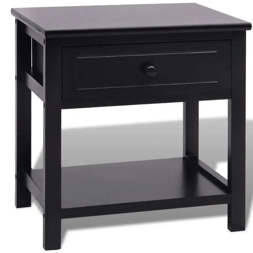 Bedside Cabinet Wood Black 242872