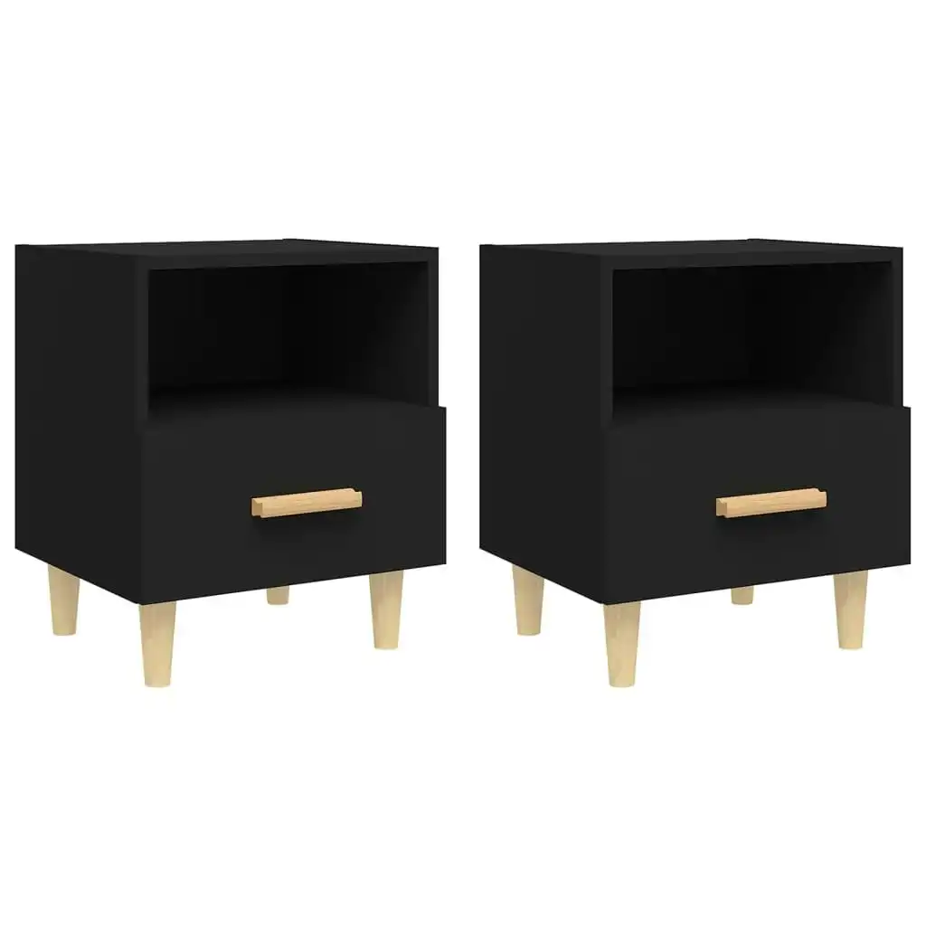 Bedside Cabinets 2 pcs Black 40x35x47 cm 812009