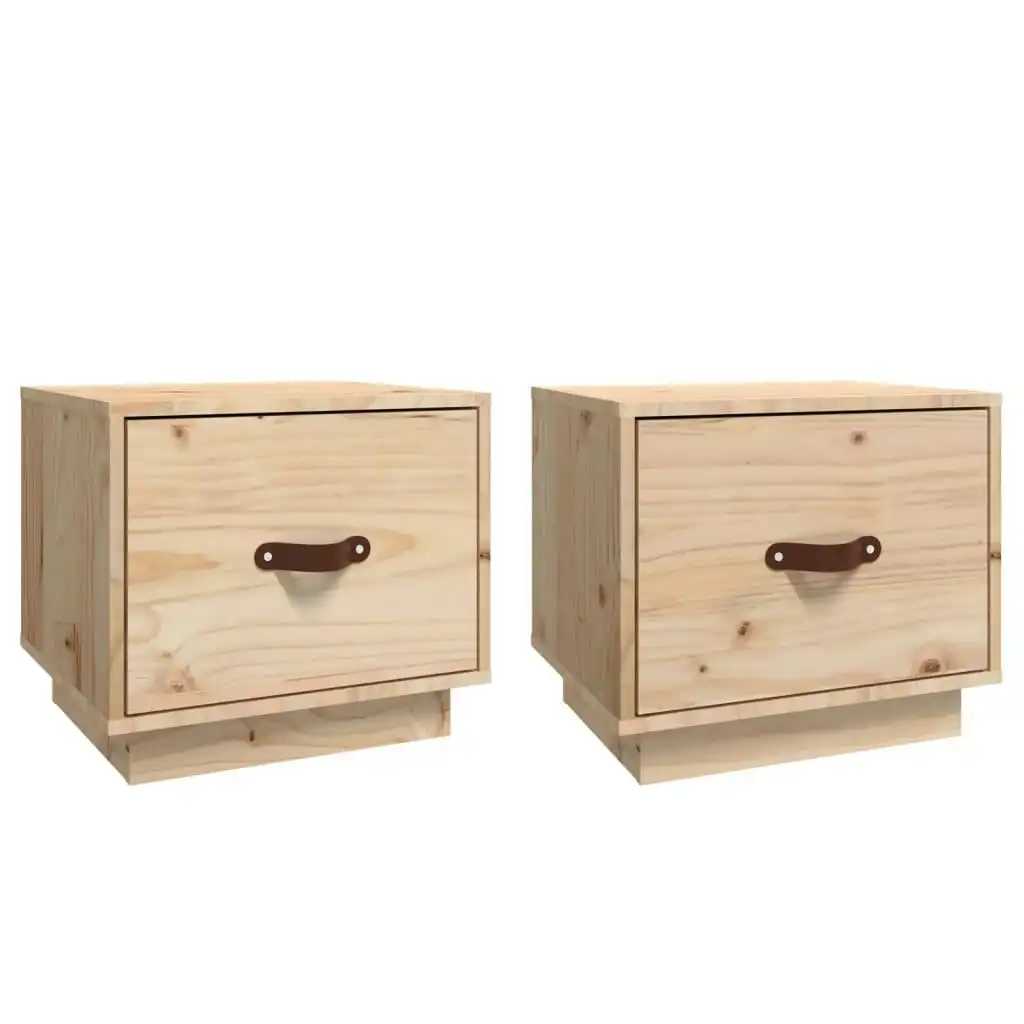 Bedside Cabinets 2 pcs 40x34x35 cm Solid Wood Pine 818286