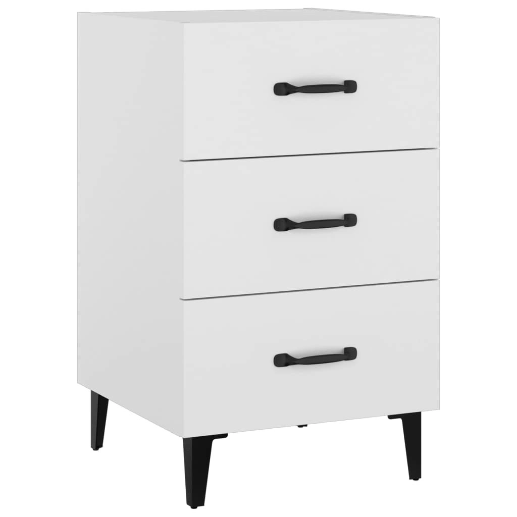 Bedside Cabinet White 40x40x66 cm Engineered Wood 812087