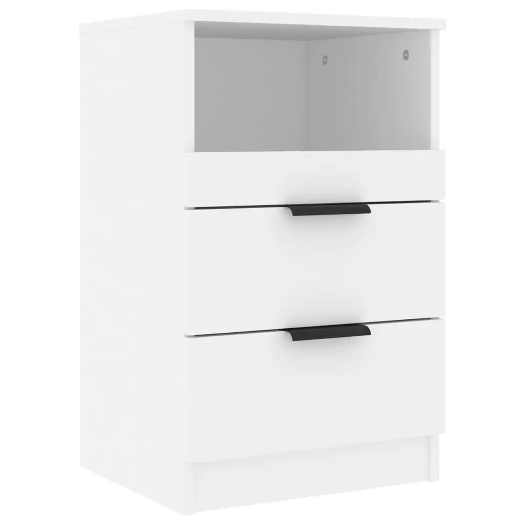 Bedside Cabinet White Engineered Wood 811232