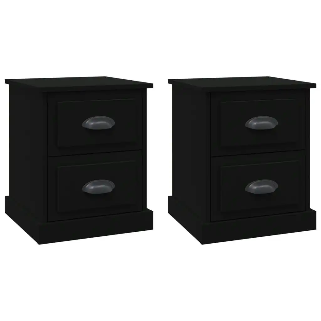 Bedside Cabinets 2 pcs Black 39x39x47.5 cm Engineered Wood 816147