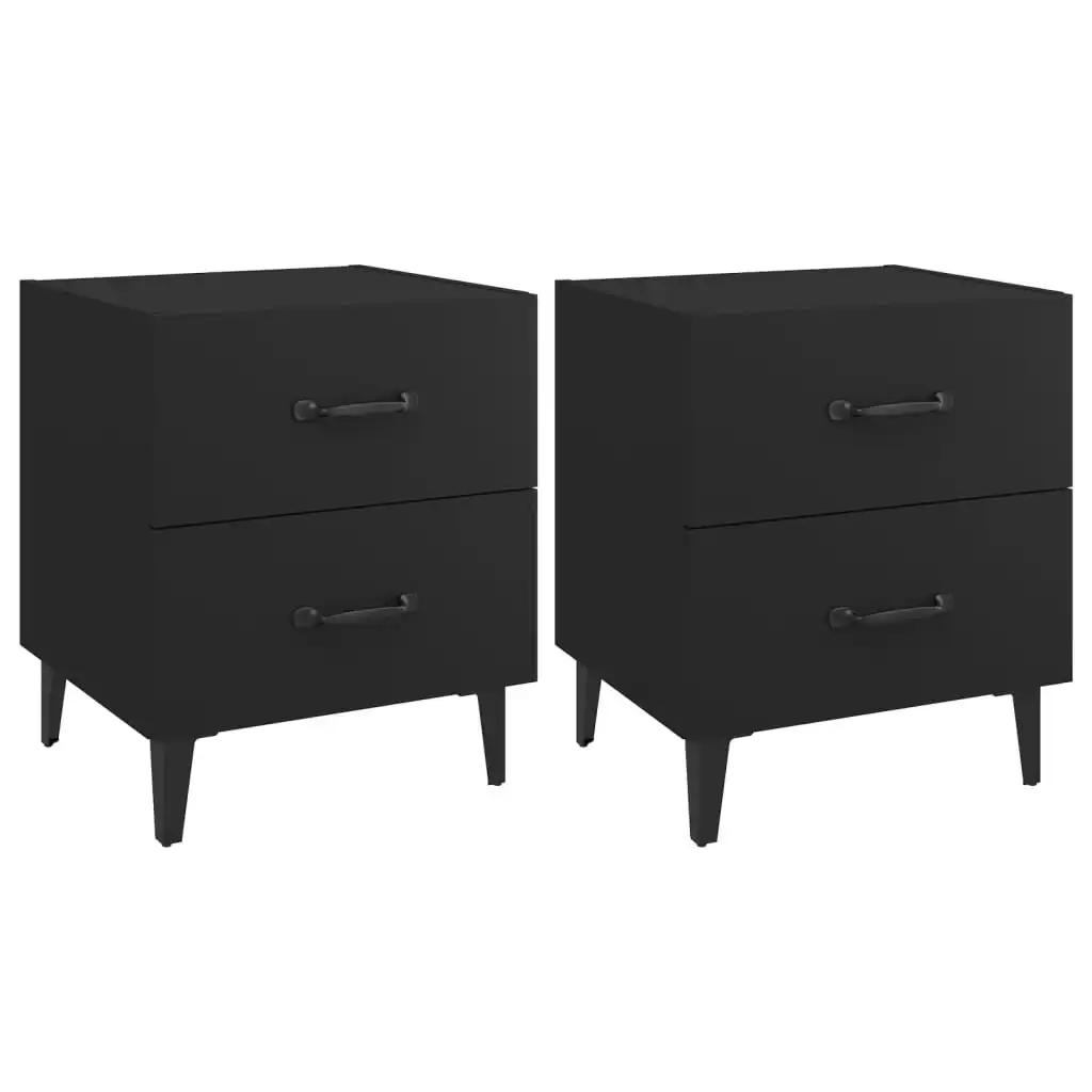 Bedside Cabinets 2 pcs Black 40x35x47.5 cm 811991