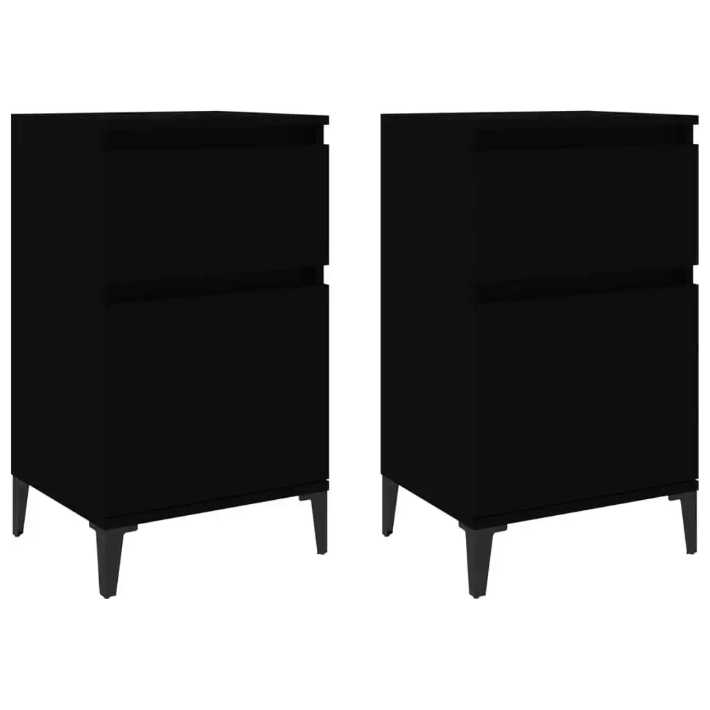 Bedside Cabinets 2 pcs Black 40x35x70 cm 819711