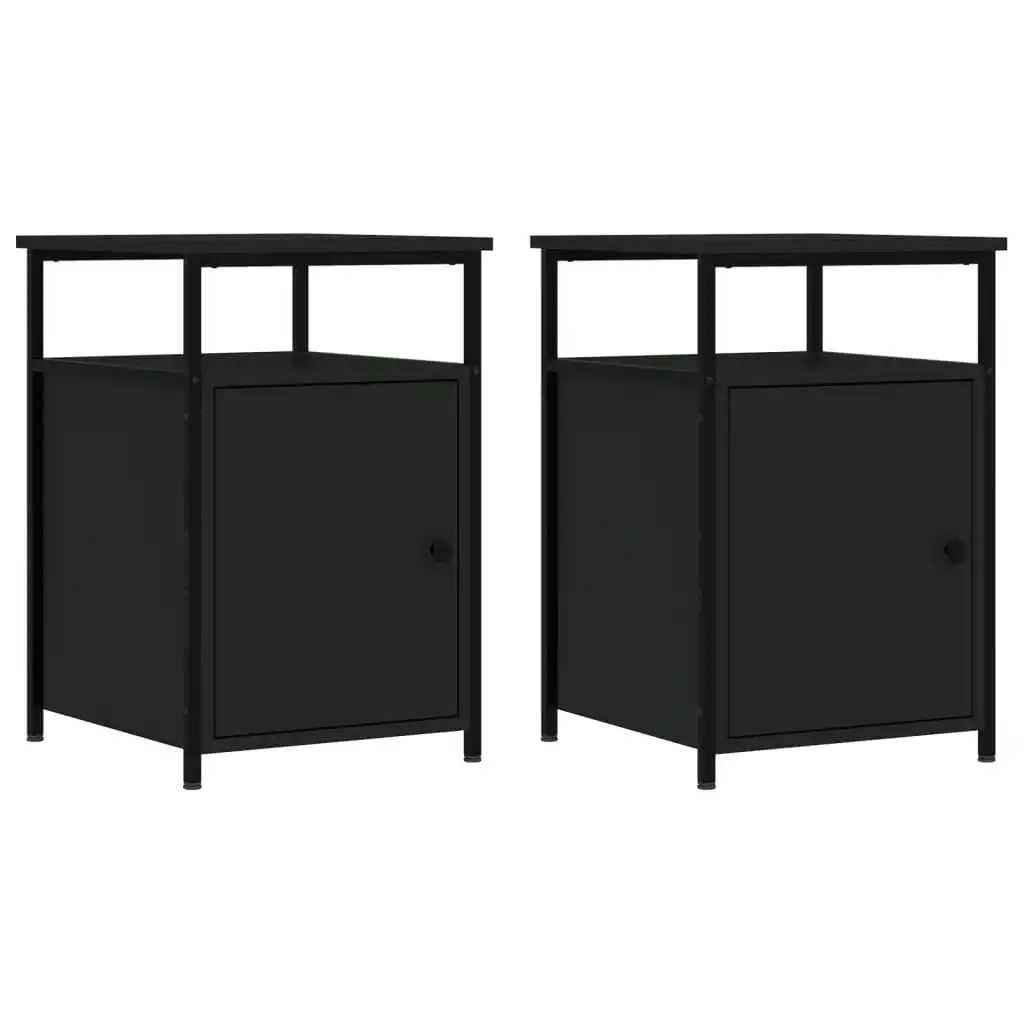 Bedside Cabinets 2 pcs Black 40x42x60 cm Engineered Wood 826034