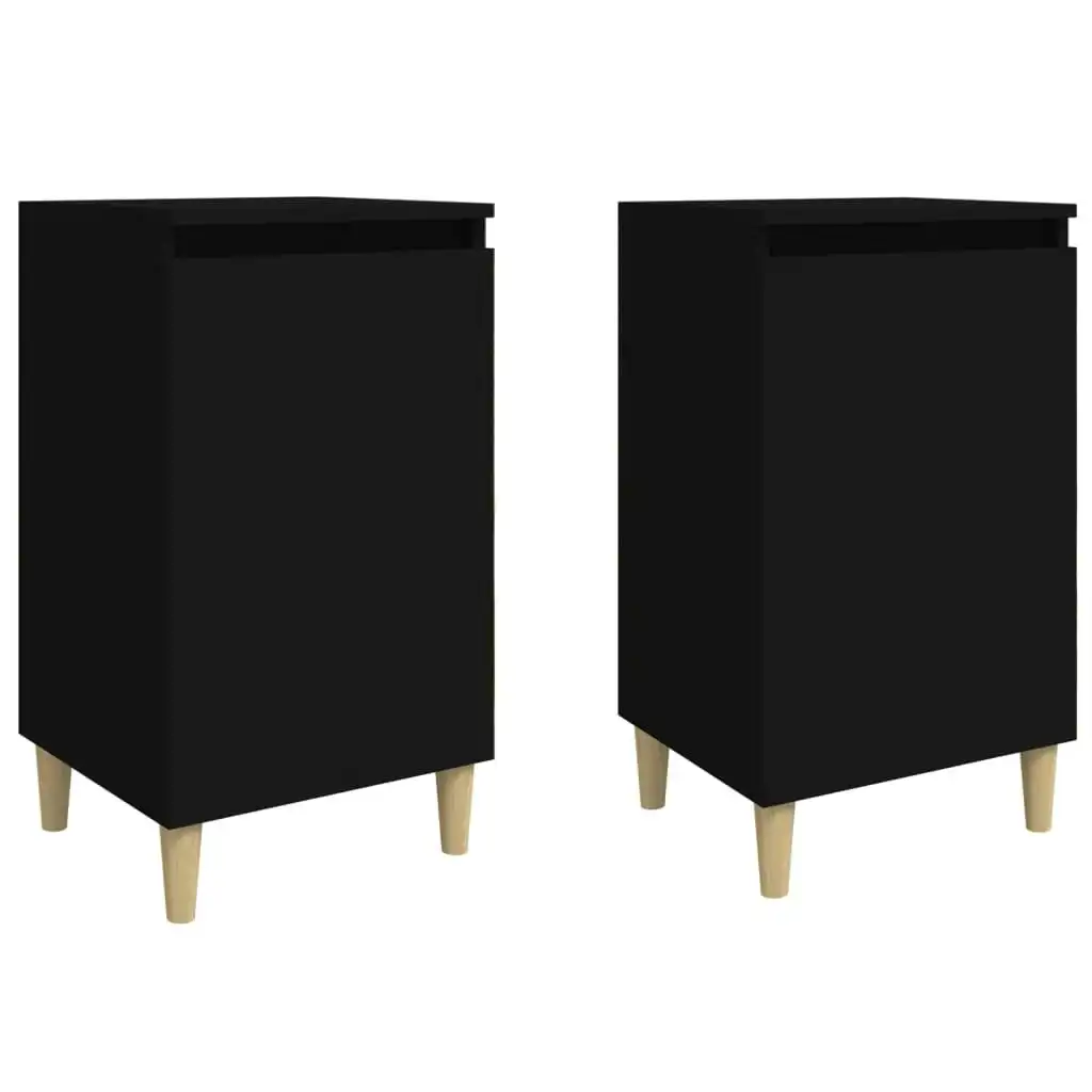 Bedside Cabinets 2 pcs Black 40x35x70 cm Engineered Wood 819631