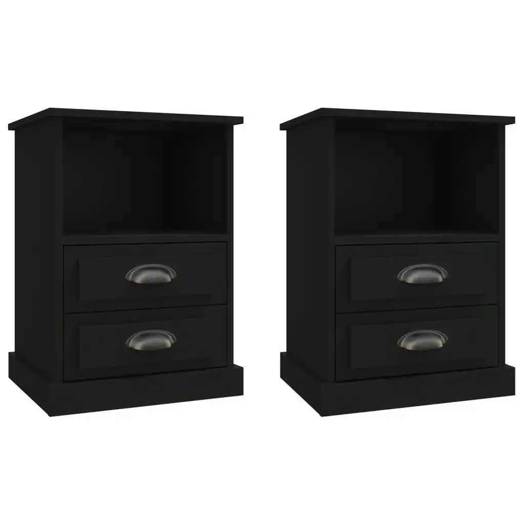 Bedside Cabinets 2 pcs Black 43x36x60 cm 816331