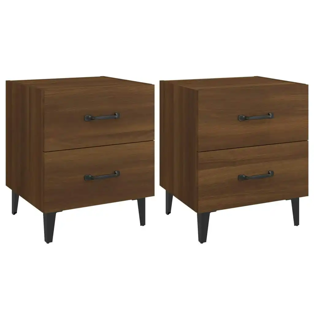 Bedside Cabinets 2 pcs Brown Oak 40x35x47.5 cm 817296