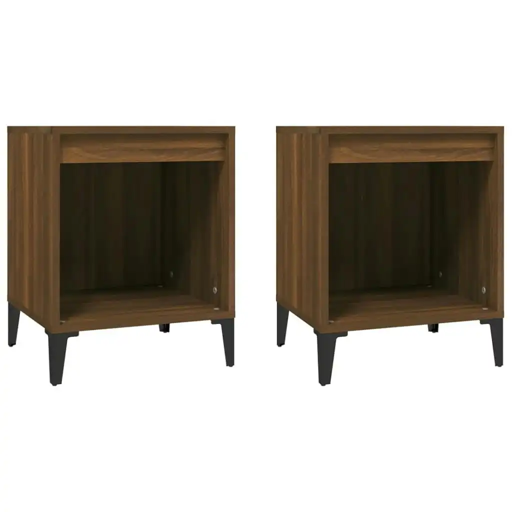 Bedside Cabinets 2 pcs Brown Oak 40x35x50 cm 821889