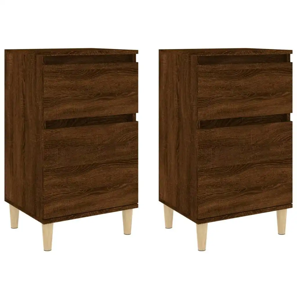 Bedside Cabinets 2 pcs Brown Oak 40x35x70 cm 819707