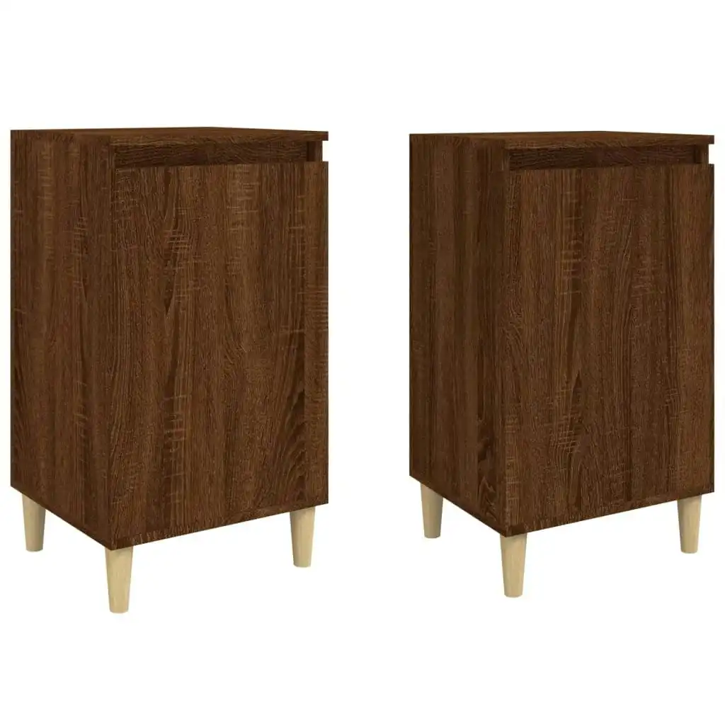 Bedside Cabinets 2 pcs Brown Oak 40x35x70 cm Engineered Wood 819643