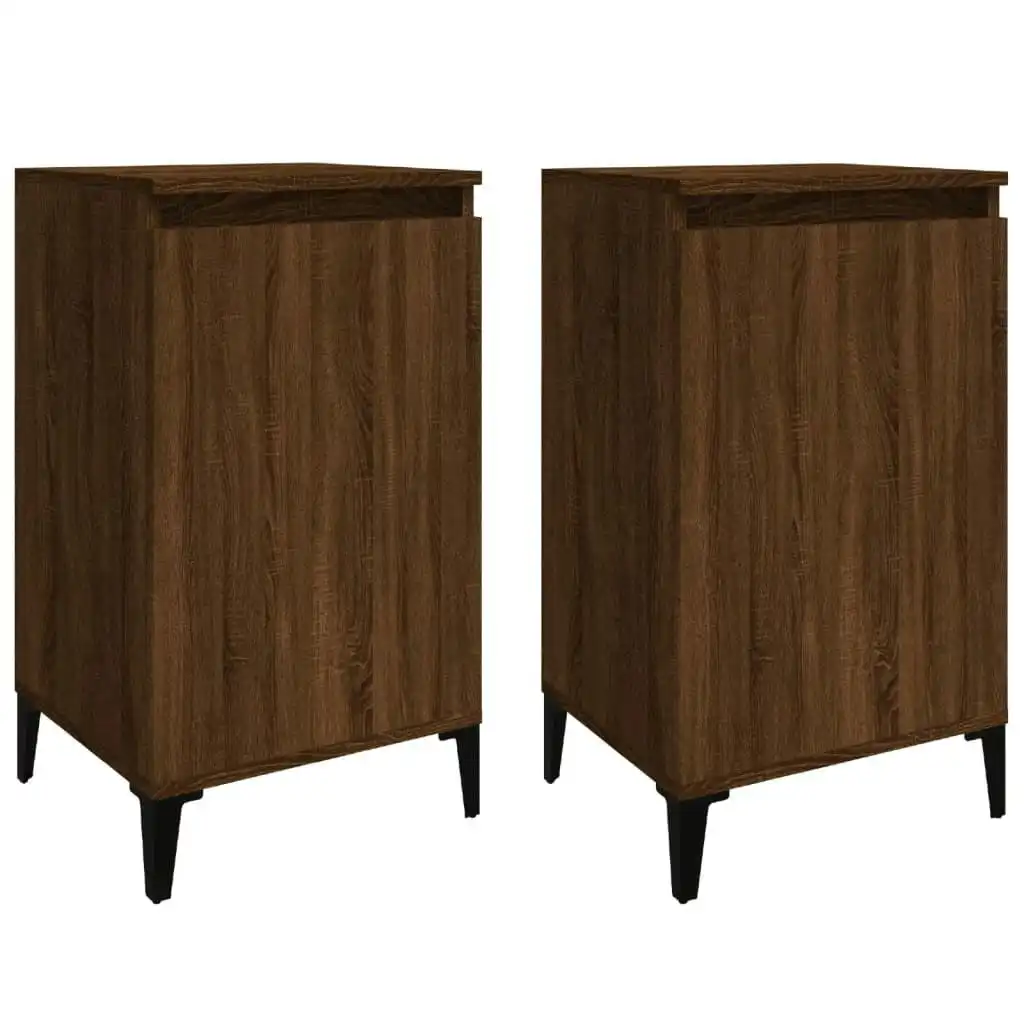 Bedside Cabinets 2 pcs Brown Oak 40x35x70 cm Engineered Wood 819659