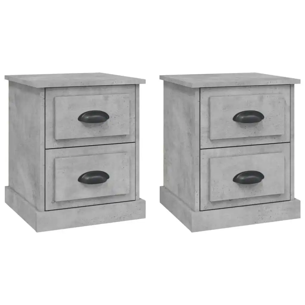 Bedside Cabinets 2 pcs Concrete Grey 39x39x47.5 cm Engineered Wood 816153