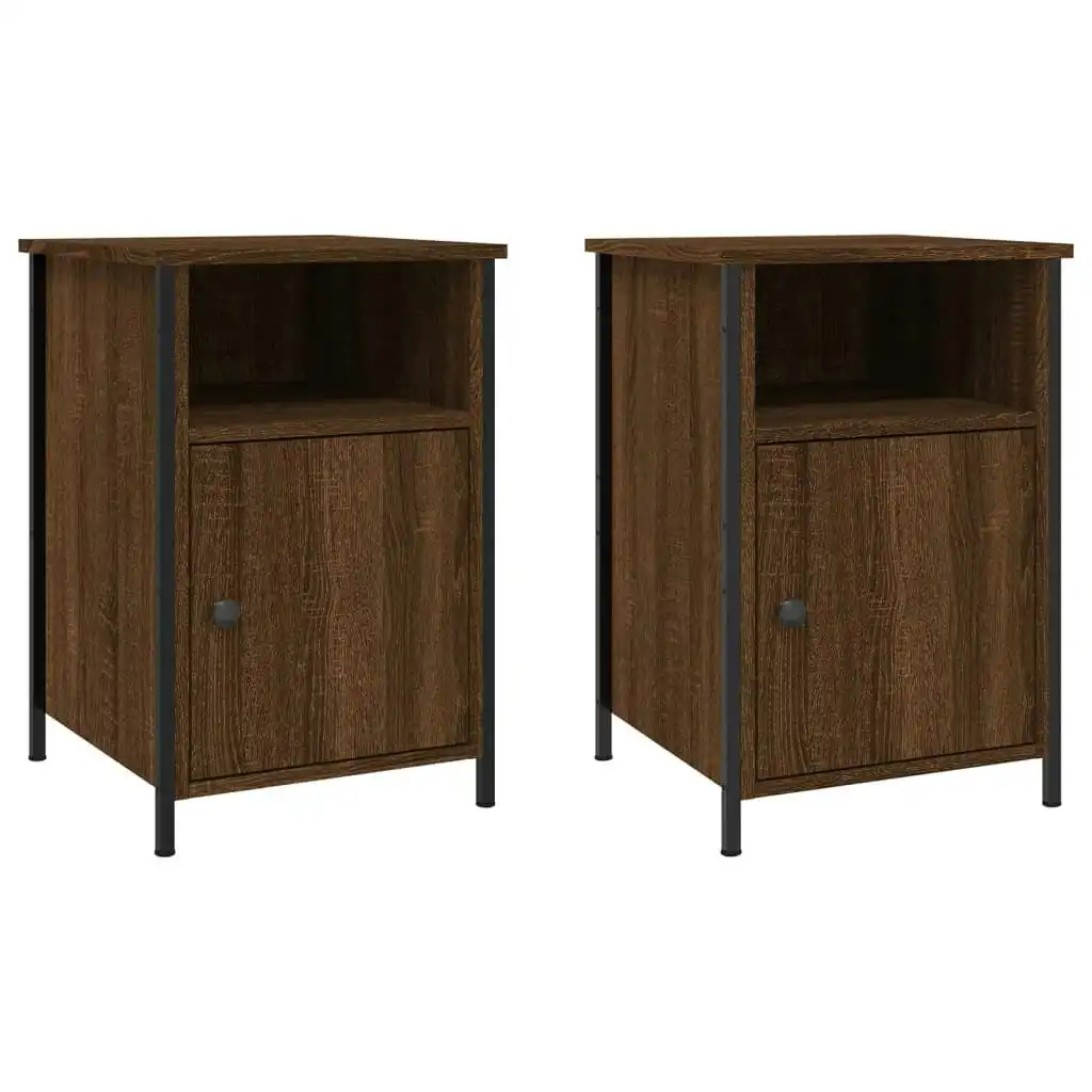 Bedside Cabinets 2 pcs Brown Oak 40x42x60 cm Engineered Wood 825922