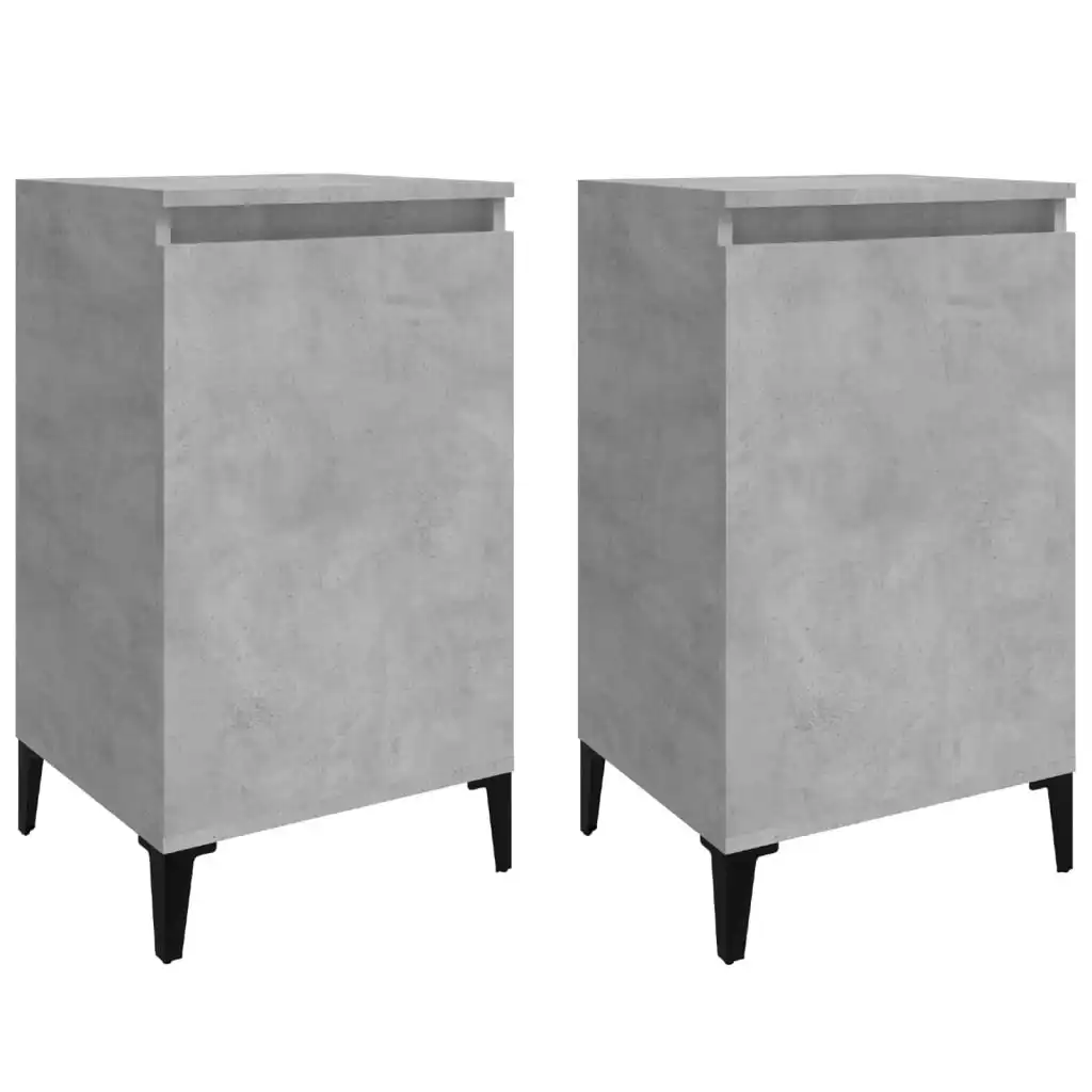 Bedside Cabinets 2 pcs Concrete Grey 40x35x70 cm Engineered Wood 819653