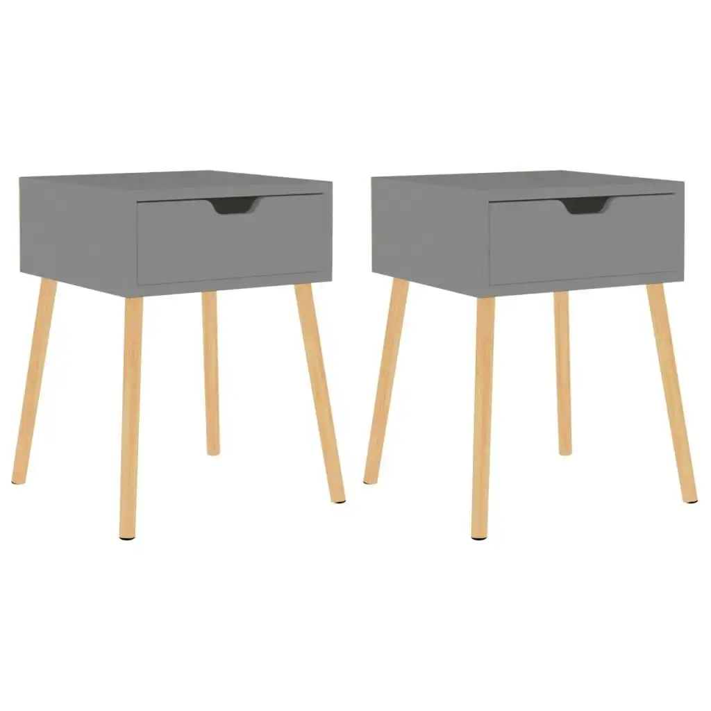 Bedside Cabinets 2 pcs Grey 40x40x56 cm Engineered Wood 326800