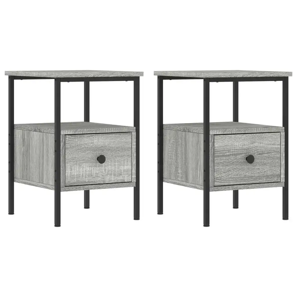 Bedside Cabinets 2 pcs Grey Sonoma 34x36x50 cm Engineered Wood 826050