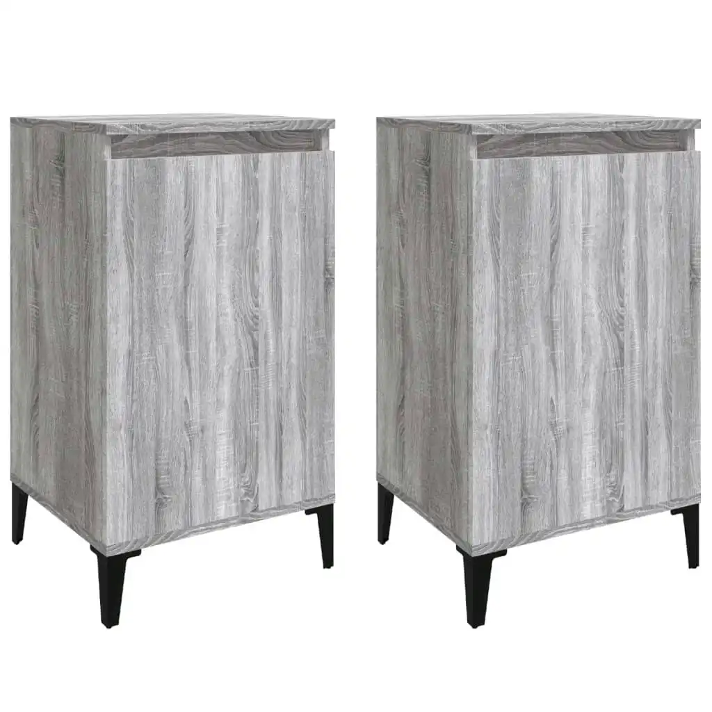 Bedside Cabinets 2 pcs Grey Sonoma 40x35x70 cm Engineered Wood 819657