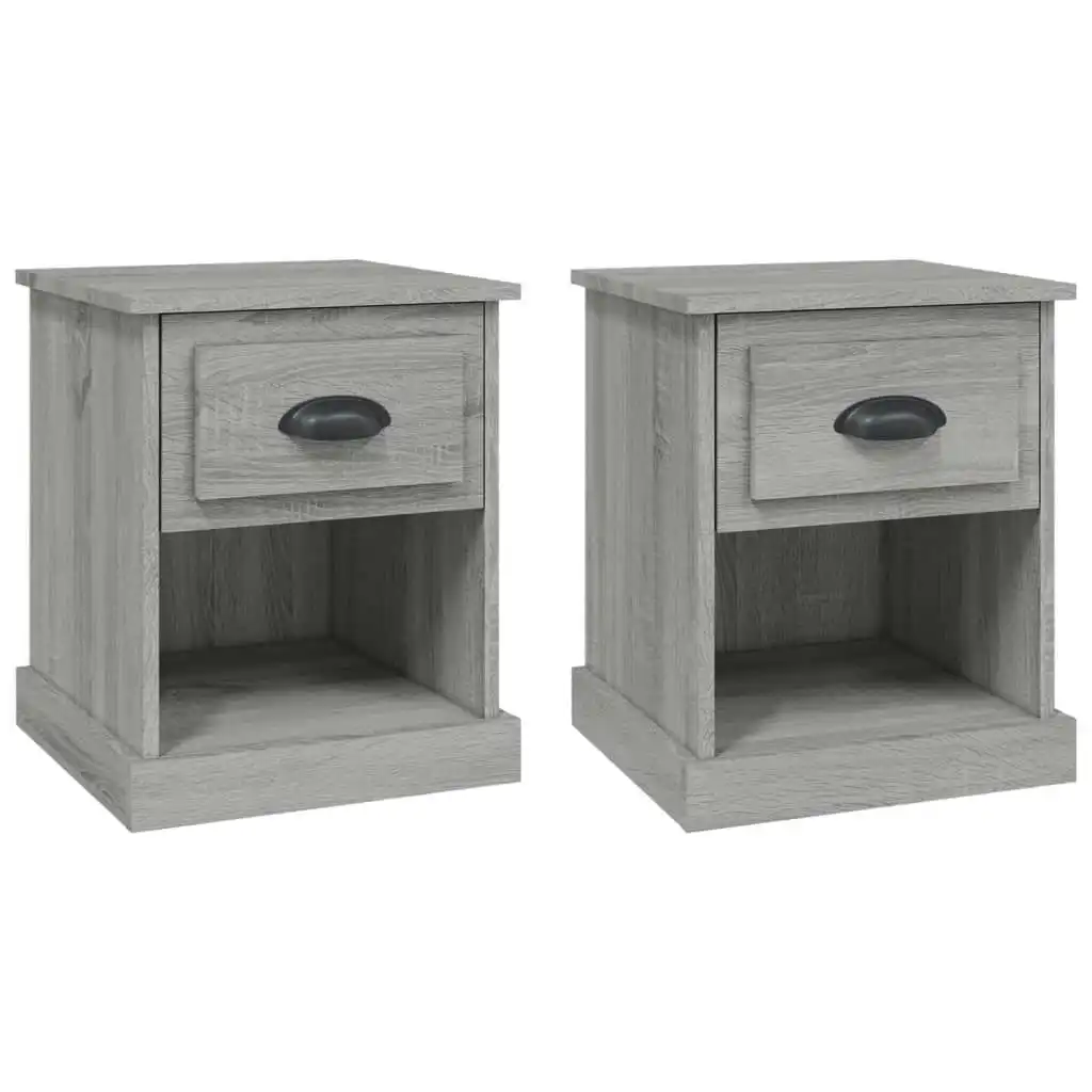 Bedside Cabinets 2 pcs Grey Sonoma 39x39x47.5 cm Engineered Wood 816141