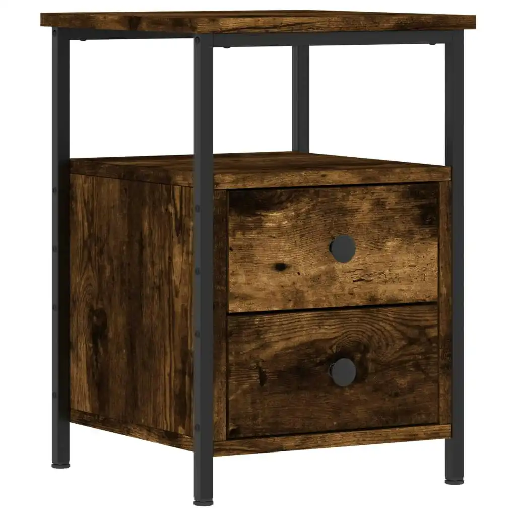 Bedside Cabinet Smoked Oak 34x35.5x50 cm Engineered Wood 826017