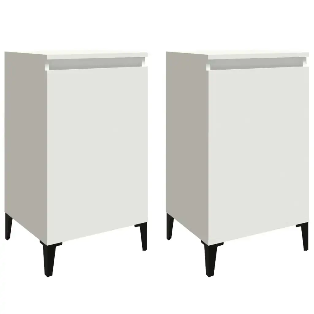 Bedside Cabinets 2 pcs White 40x35x70 cm Engineered Wood 819645