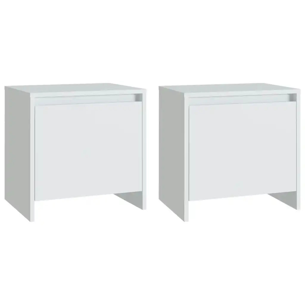 Bedside Cabinets 2 pcs White 45x34x44.5 cm Engineered Wood 809864