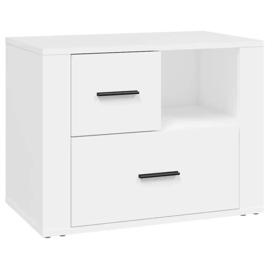 Bedside Cabinet White 60x36x45 cm Engineered Wood 816736