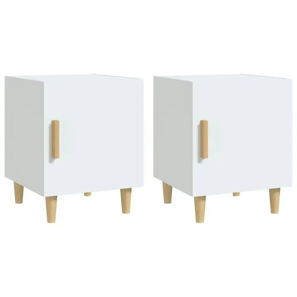 Bedside Cabinets 2 pcs White Engineered Wood 812043