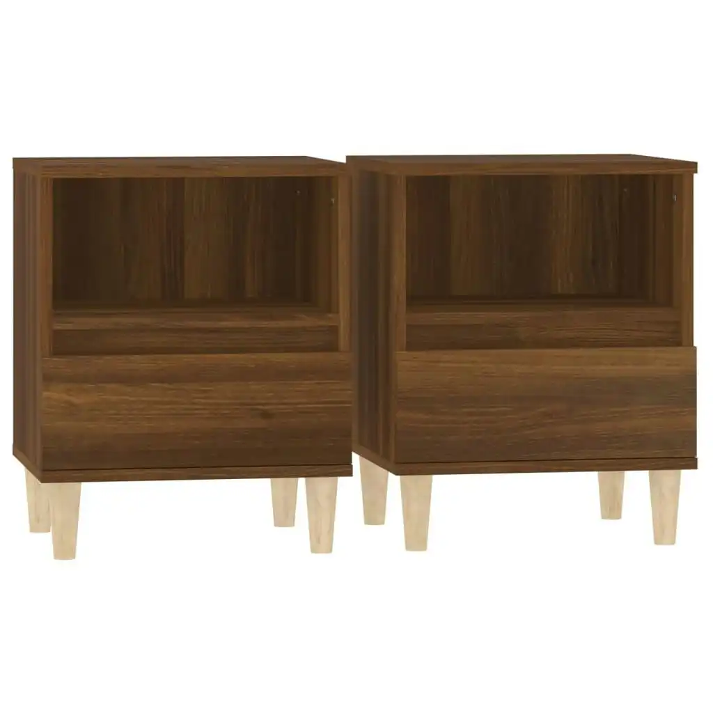 Bedside Cabinets 2 pcs Brown Oak 40x35x50 cm 821809