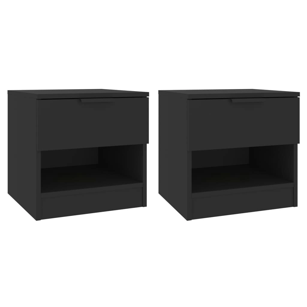 Bedside Cabinets 2 pcs Black Engineered Wood 811253