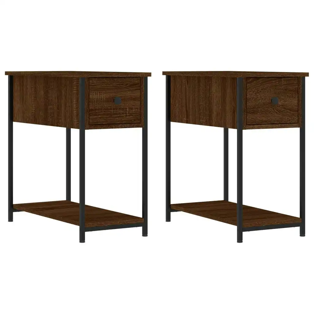 Bedside Cabinets 2 pcs Brown Oak 30x60x60 cm Engineered Wood 826062