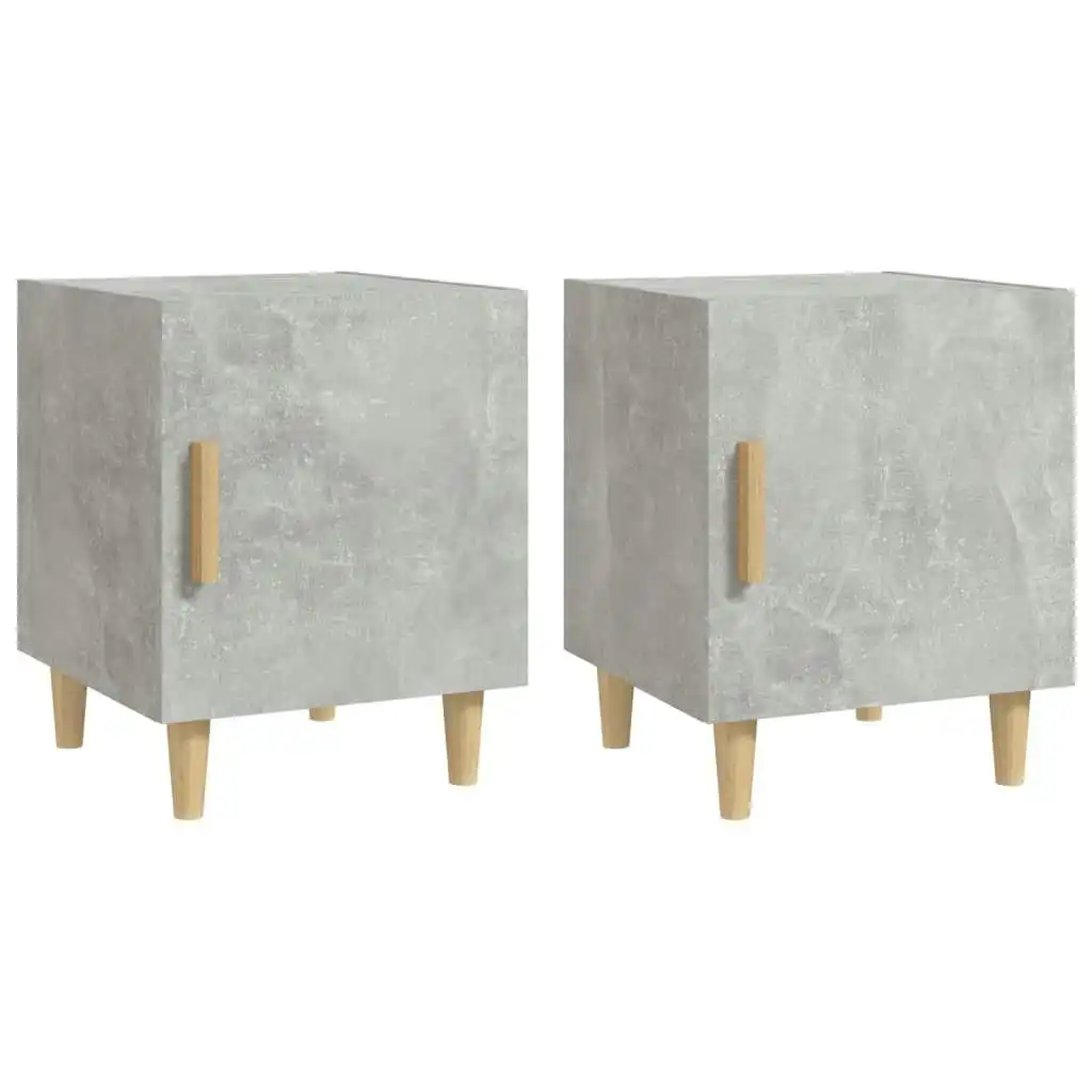 Bedside Cabinets 2 pcs Concrete Grey Engineered Wood 812051